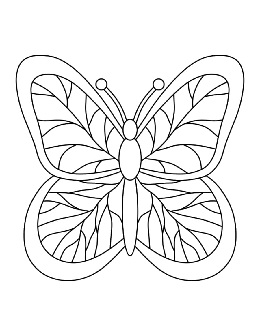Butterfly Geometric Patterns Coloring Pages Pdf Free Vectors